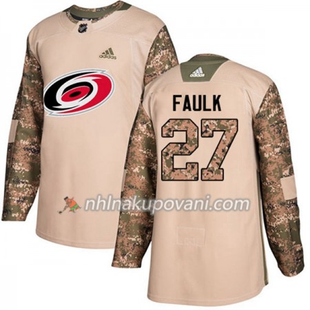 Carolina Hurricanes Dresy Justin Faulk 27 Adidas 2017-2018 Camo Veterans Day Practice Authentic - Pánské